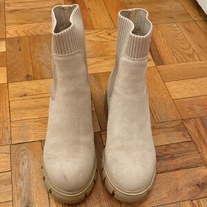 Steve Madden Cream Ankle Boots